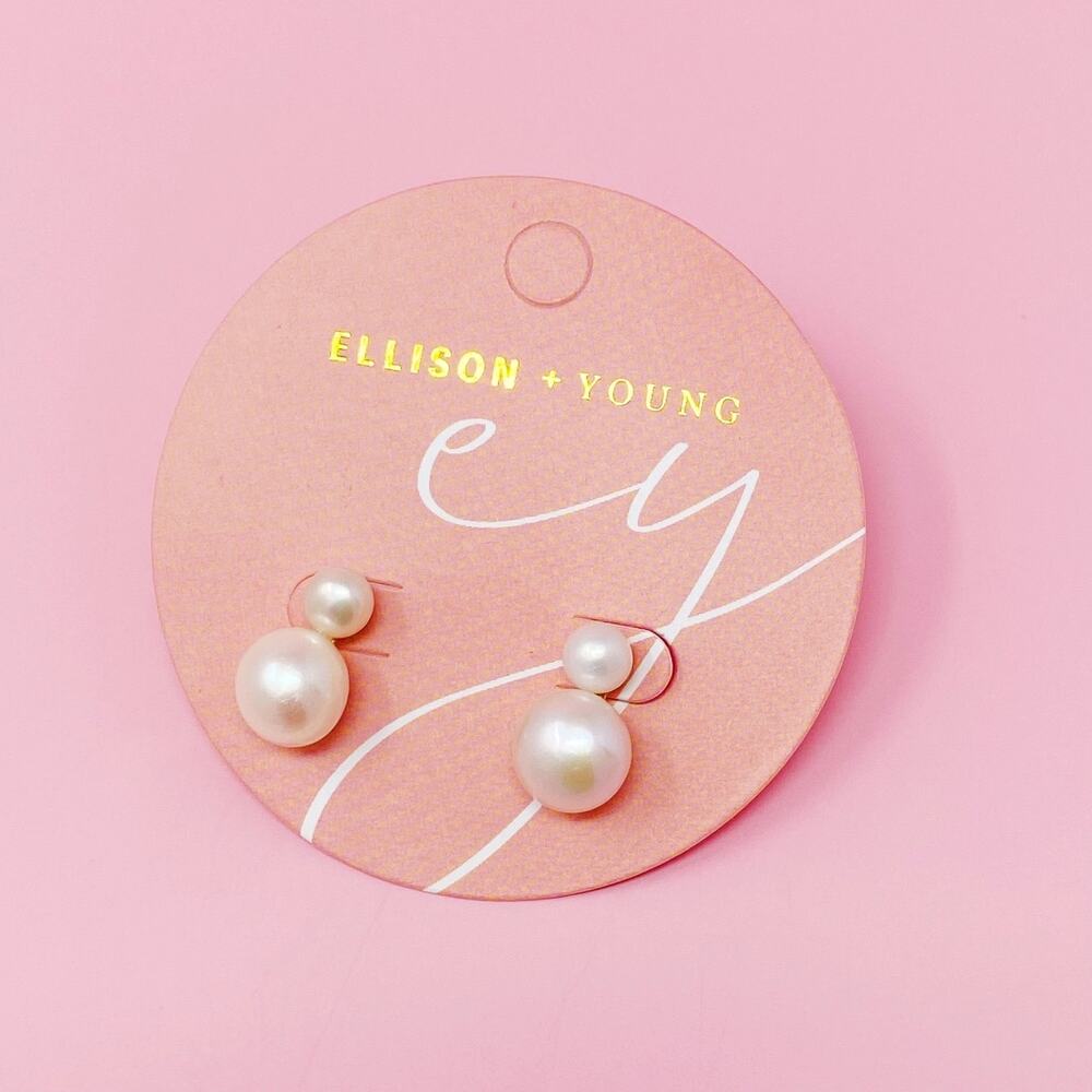 Double Pearl Stud Earrings – Elegant Bridal Jewelry